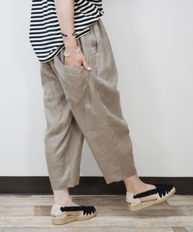 バスコ basco マオパンツ麻 定番人気のリネン素材 - パンツ通販