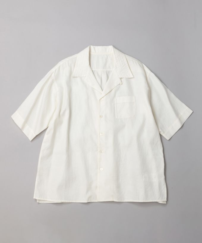 【SALE】オーウェン［haddow］コットンシルクのオープンカラーシャツ