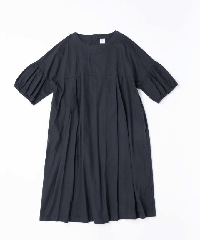 リリムドレス・4【プラスサイズ】コットンネル素材のバルーンスリーブドレス