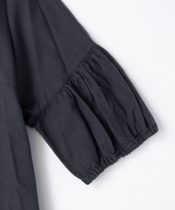 リリムドレス・4【プラスサイズ】コットンネル素材のバルーンスリーブドレス