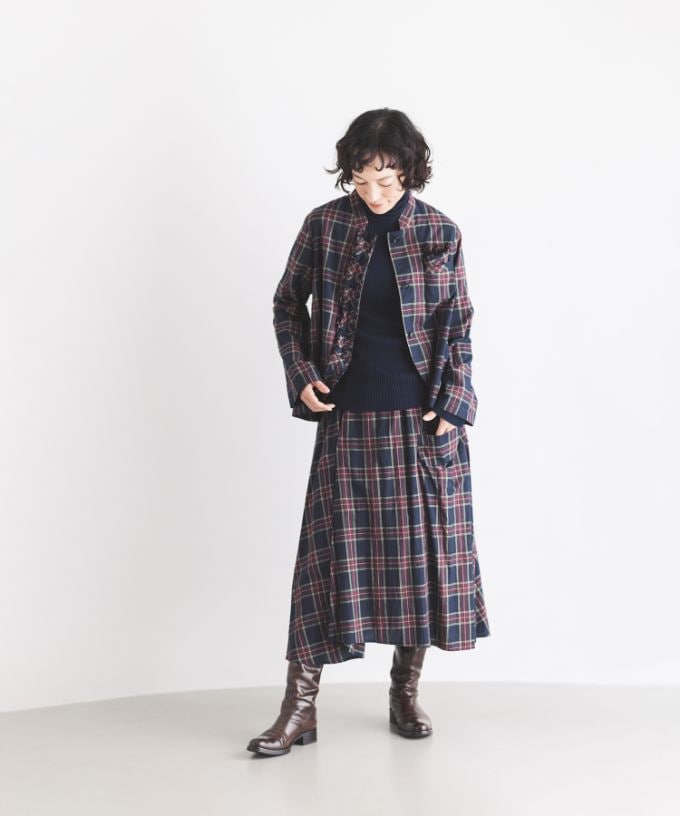 ラッツスカート・ジュリア　オリジナルチェックのタックスカート