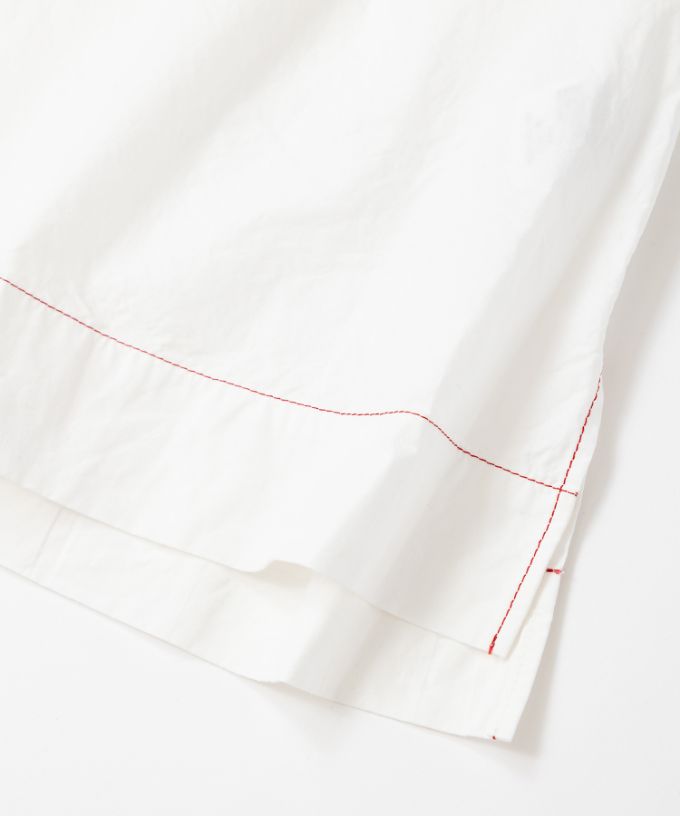 エバトップ　カラーステッチ綿麻プルオーバー