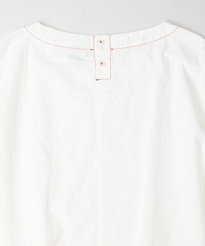 エバトップ　カラーステッチ綿麻プルオーバー