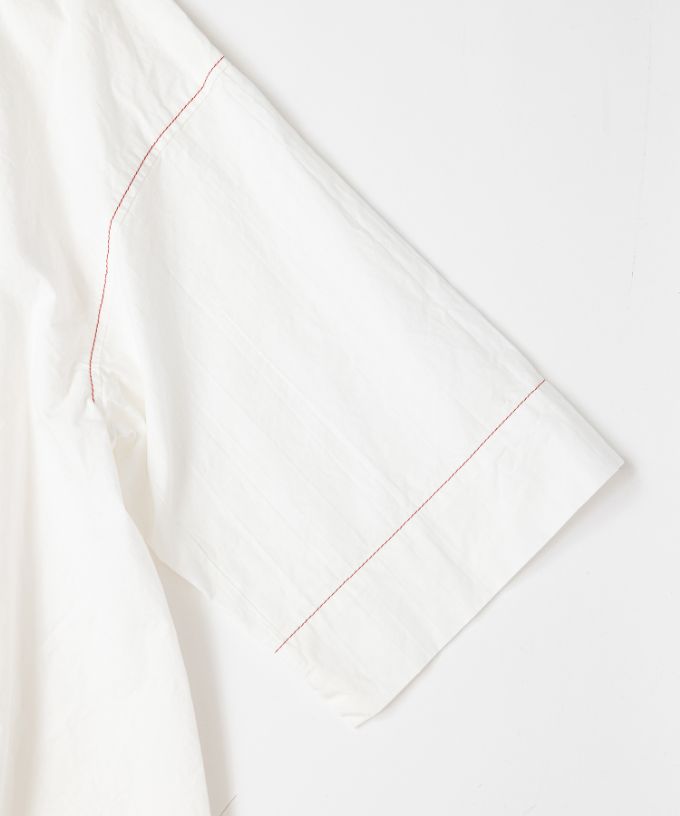 エバトップ　カラーステッチ綿麻プルオーバー