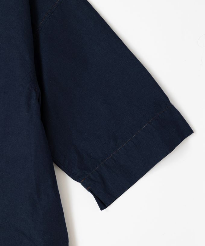 エバトップ　カラーステッチ綿麻プルオーバー