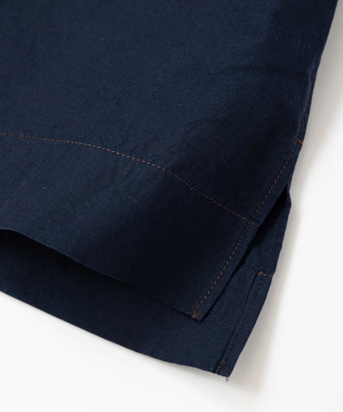 エバトップ　カラーステッチ綿麻プルオーバー