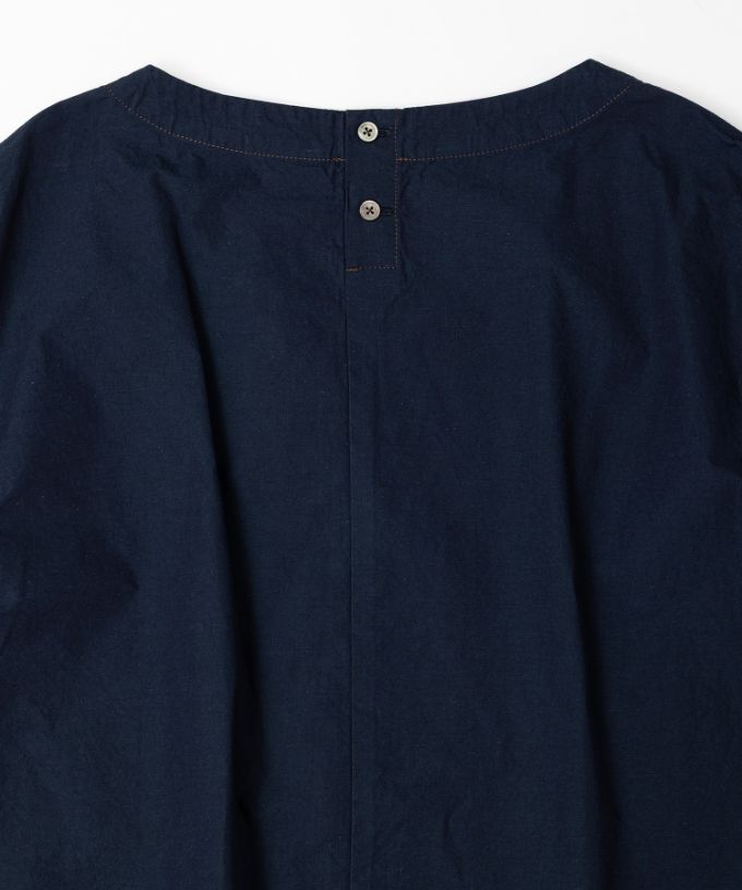 エバトップ　カラーステッチ綿麻プルオーバー