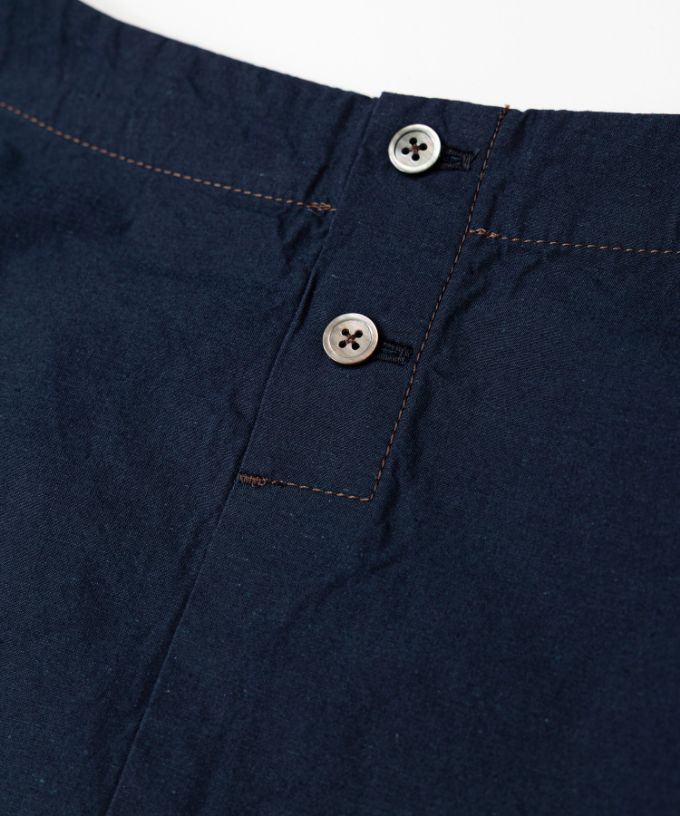 エバトップ　カラーステッチ綿麻プルオーバー