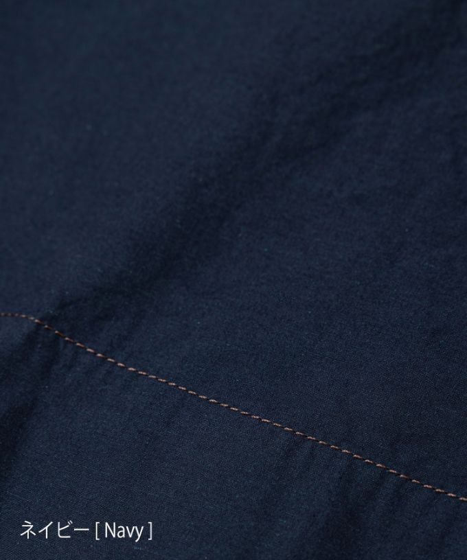 エバトップ　カラーステッチ綿麻プルオーバー