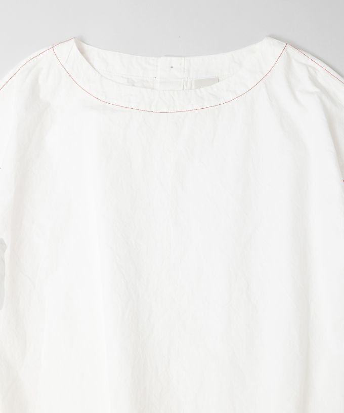 エバトップ　カラーステッチ綿麻プルオーバー