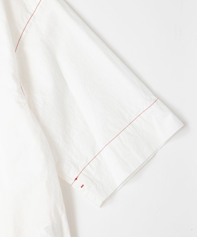 エバトップ　カラーステッチ綿麻プルオーバー