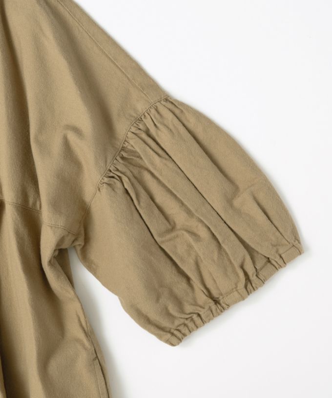 リリムドレス コットンネル素材のバルーンスリーブドレス