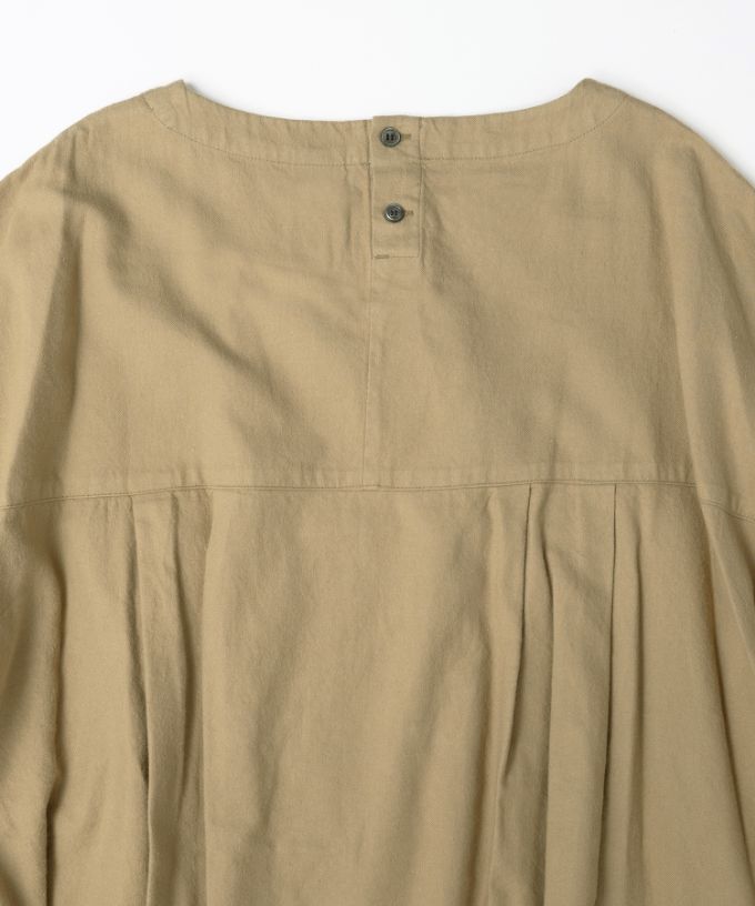 リリムドレス コットンネル素材のバルーンスリーブドレス