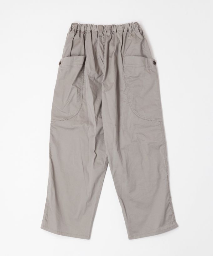 レグパンツ　綿ツイルストレッチのサイドポケットパンツ