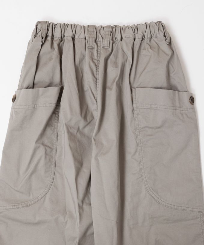 レグパンツ　綿ツイルストレッチのサイドポケットパンツ