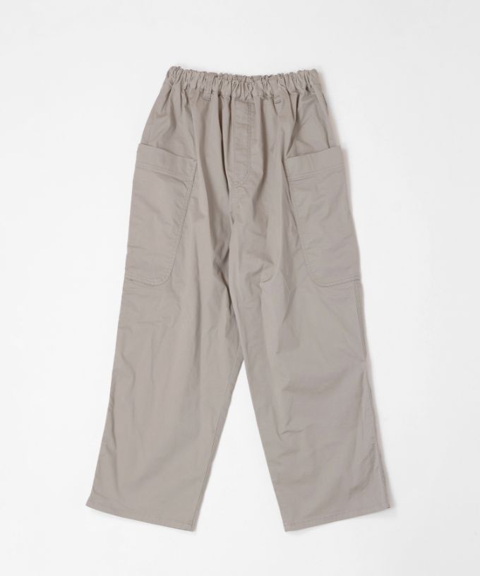 レグパンツ　綿ツイルストレッチのサイドポケットパンツ