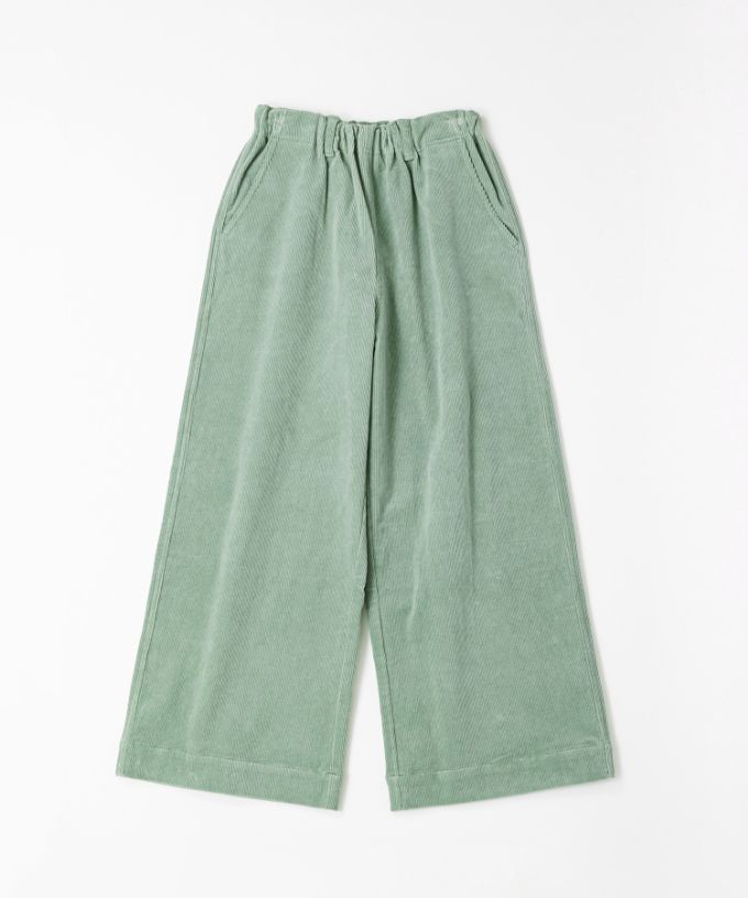 ベルパンツ・F　細コーデュロイ素材のワイドパンツ　