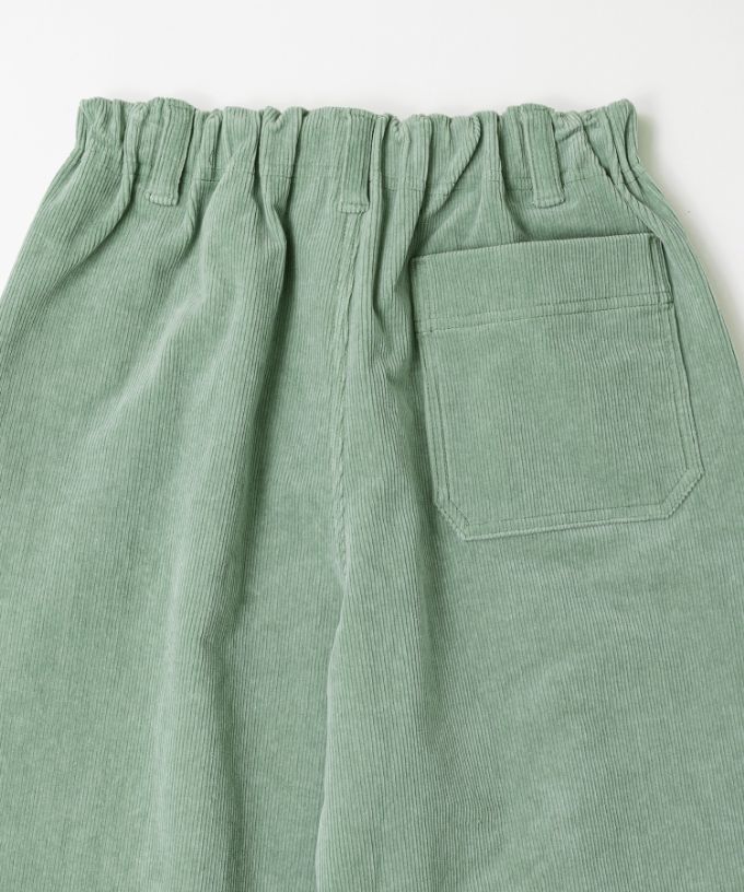 ベルパンツ・F　細コーデュロイ素材のワイドパンツ　
