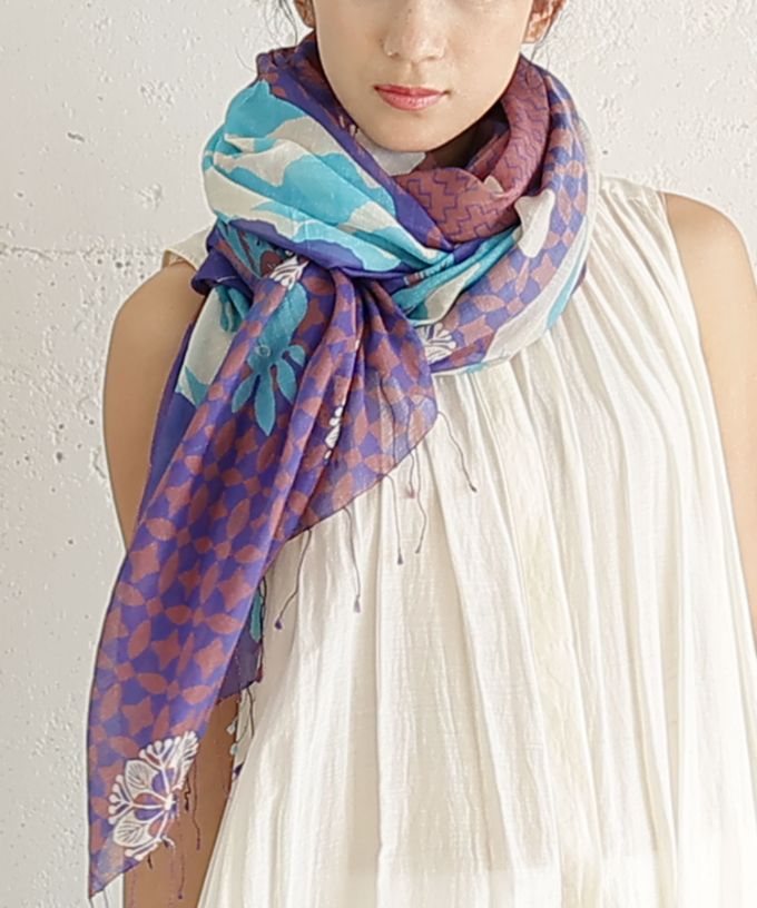 とらとほしがき［KusaKanmuri　シルクコットンストール ]