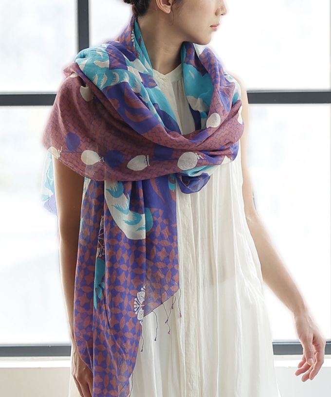 とらとほしがき［KusaKanmuri　シルクコットンストール ]