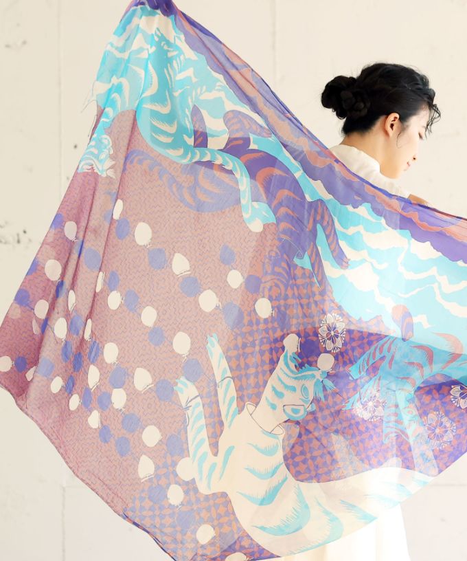 とらとほしがき［KusaKanmuri　シルクコットンストール ]