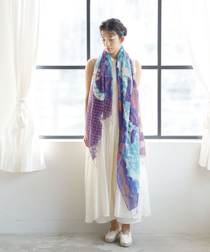 とらとほしがき［KusaKanmuri　シルクコットンストール ]