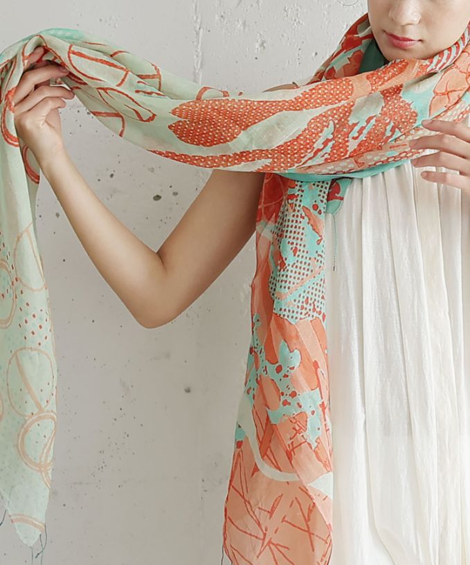 にんぎょのひみつ［KusaKanmuri　シルクコットンストール ]