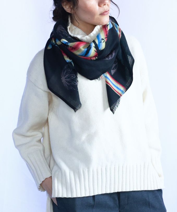 にじいろのむれ　[Kusa Kanmuri ウールストール]