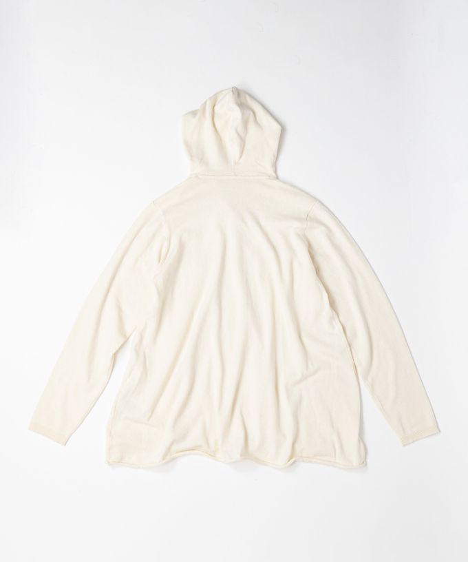 ルーシートップ Aラインのニットフードトップ