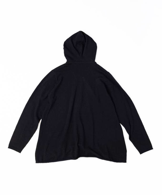 ルーシートップ Aラインのニットフードトップ