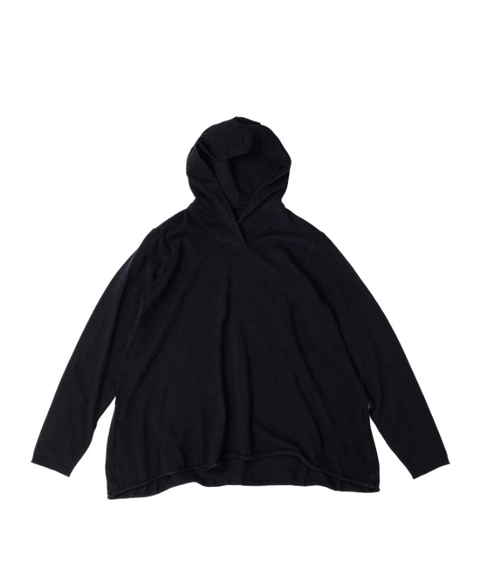 ルーシートップ Aラインのニットフードトップ