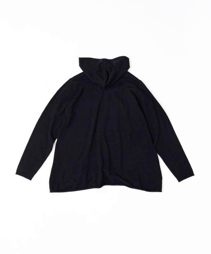 ルーシートップ Aラインのニットフードトップ