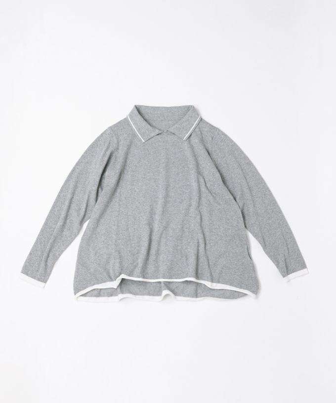 エノートップ　襟付きAラインニットプルオーバー