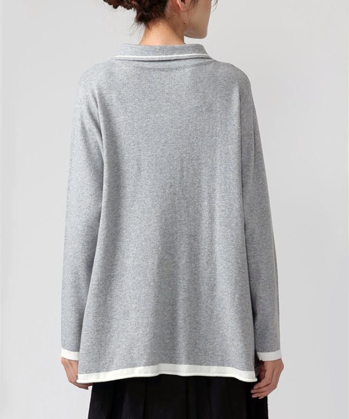 エノートップ　襟付きAラインニットプルオーバー