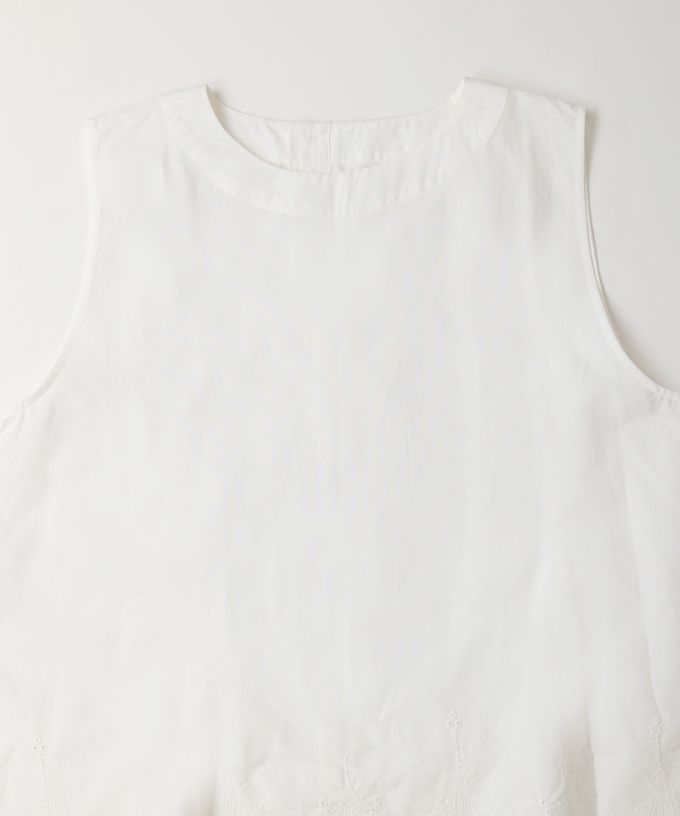 リンコ・K　サーカス柄スカラップレース刺繍ノースリーブトップス