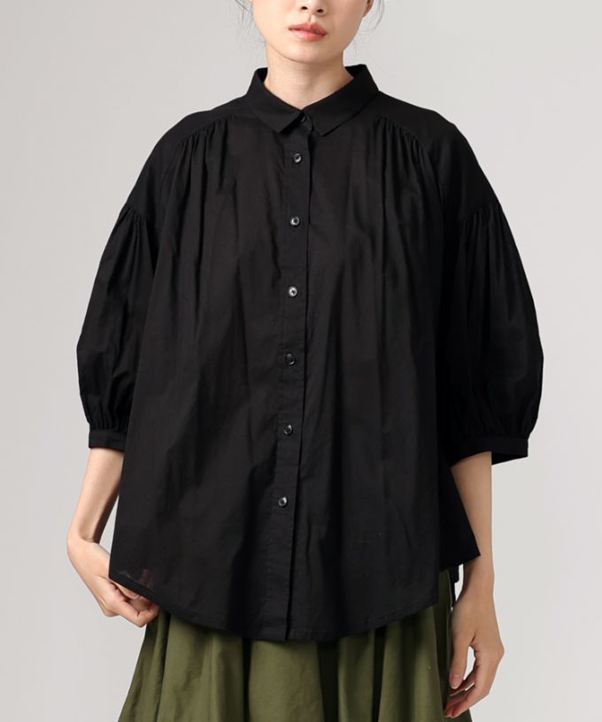 ソラソラブラウス・Ｆ 綿ローンのバルーンスリーブブラウス