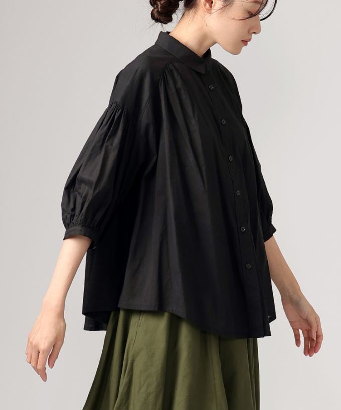 ソラソラブラウス・Ｆ 綿ローンのバルーンスリーブブラウス