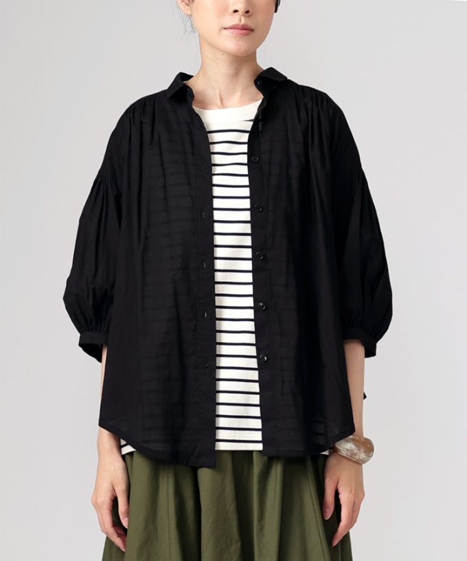 ソラソラブラウス・Ｆ 綿ローンのバルーンスリーブブラウス