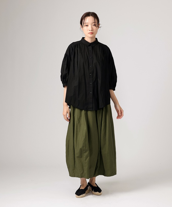 ソラソラブラウス・Ｆ 綿ローンのバルーンスリーブブラウス