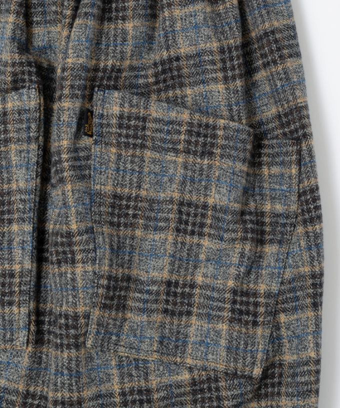 マオパンツロング・15 コットンツイードチェックのバックポケットパンツ