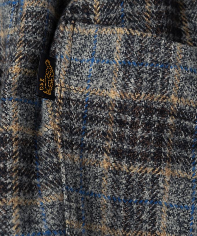 マオパンツロング・15 コットンツイードチェックのバックポケットパンツ