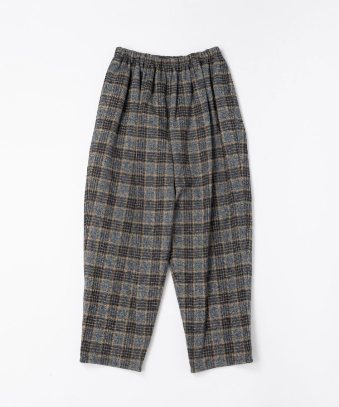 マオパンツロング・15 コットンツイードチェックのバックポケットパンツ