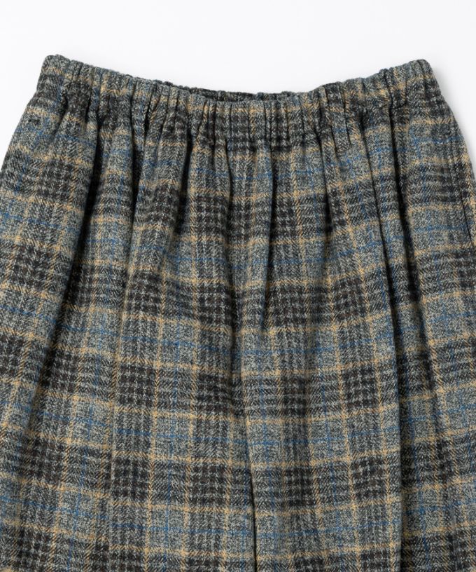 マオパンツロング・15 コットンツイードチェックのバックポケットパンツ