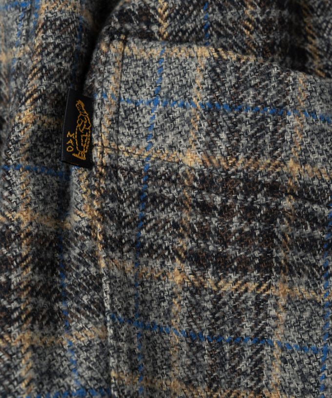 マオパンツ・22　コットンツイードチェックのバックポケットパンツ