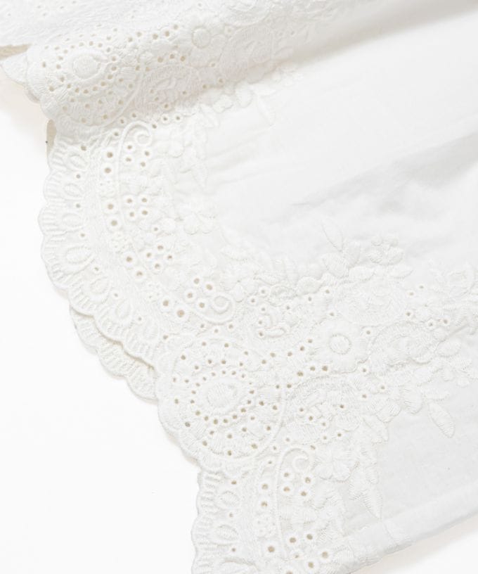 ペチパル・V　カットワーク刺繍レースのレイヤードぺチパンツ