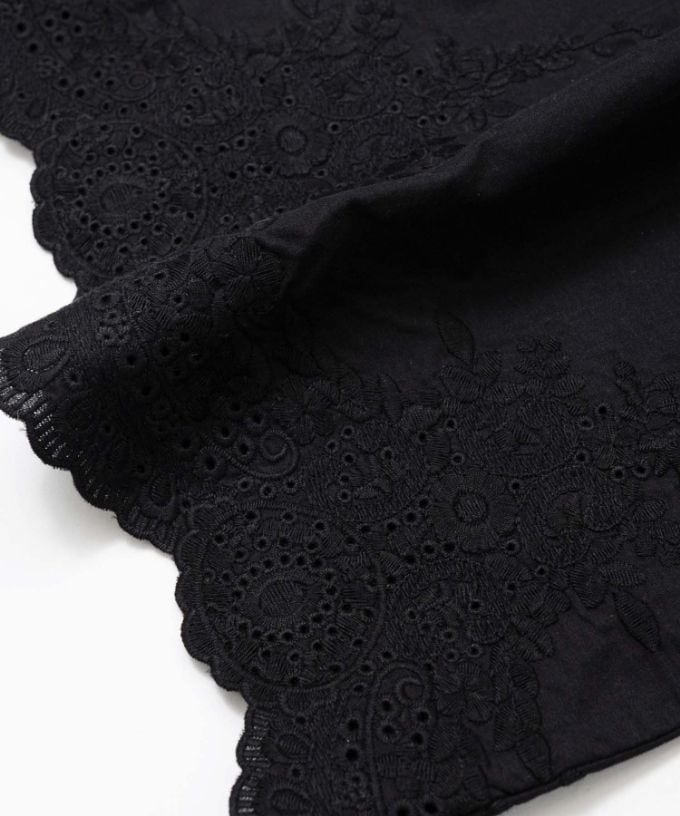 ペチパル・V　カットワーク刺繍レースのレイヤードぺチパンツ