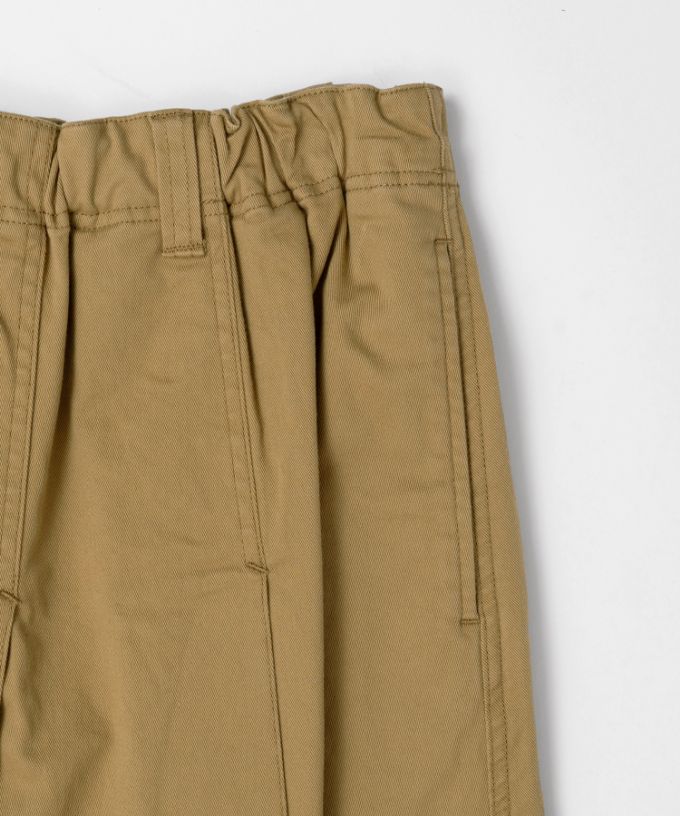 メリザスカート　ビッグポケットつきのタックフレアスカート