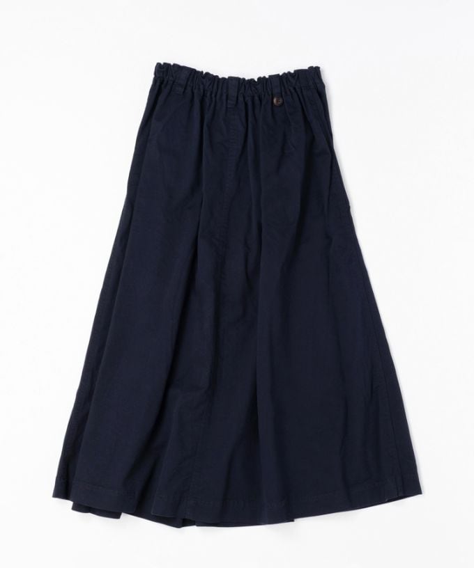 メリザスカート　ビッグポケットつきのタックフレアスカート