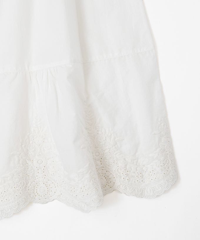 ペチスカートB　カットワーク刺繍レースのインナースカート