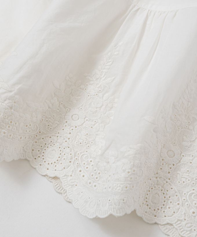 ペチスカートB　カットワーク刺繍レースのインナースカート